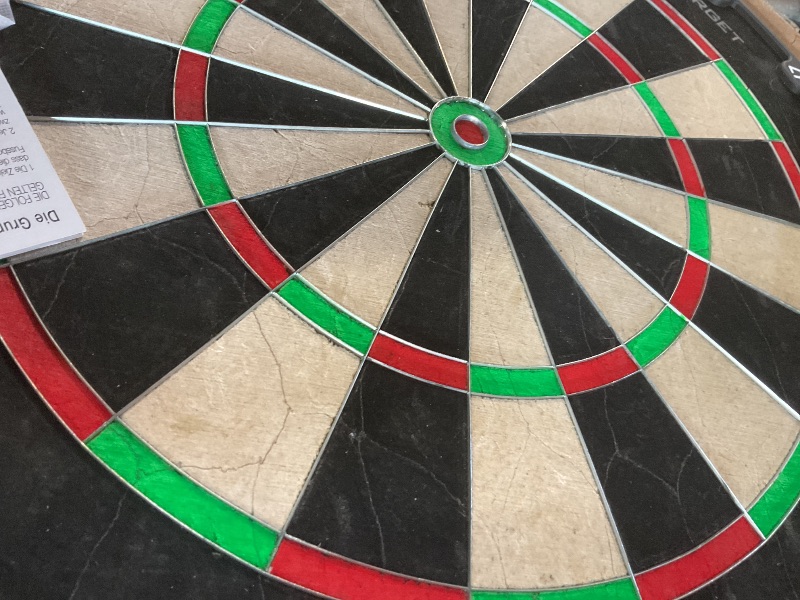 Photo 1 of **WHOLE THING IS CRACKing**Target Darts Aspar Dart Board | Steel Tip Dartboard with Self Recovering Sisal Bristles & Rotational Score Ring | Thin Wire Regulation Competition Size Dart Board Set | Professional Darts Accessories