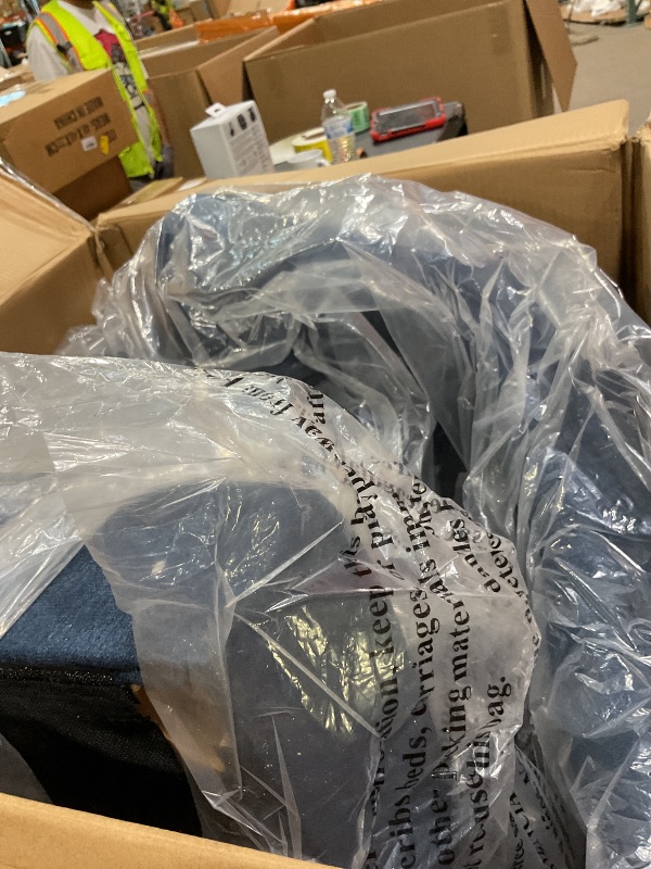 Photo 1 of ***PARTIAL SET 2 of 4 AND NO LEGS**** COLAMY Wingback Upholstered Side Dining Room Chairs Set of 4, Fabric Dining Chairs with Tufted Button, Living Room Chairs for Home Kitchen, Blue