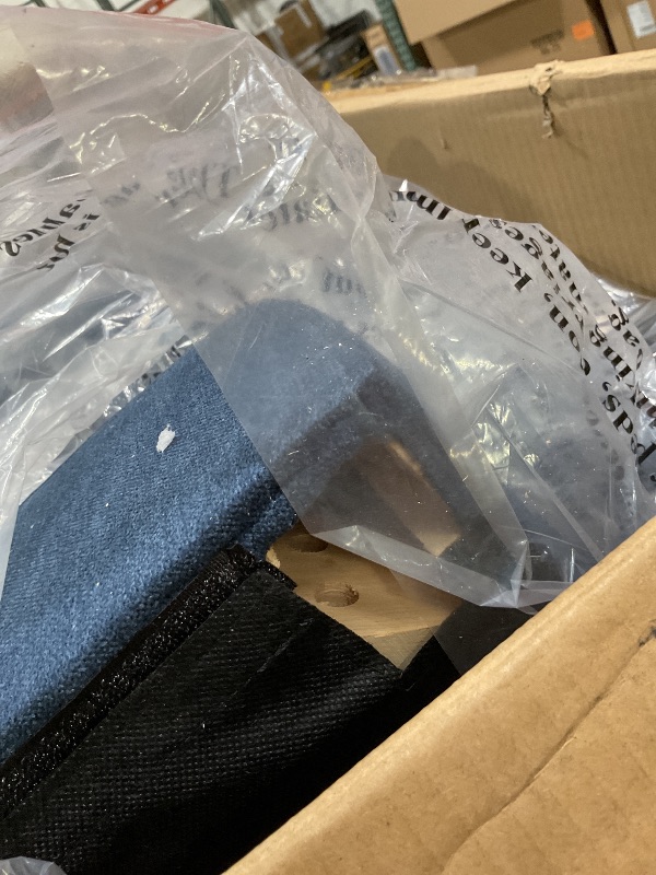 Photo 1 of ***PARTIAL SET 2 of 4 AND NO LEGS**** COLAMY Wingback Upholstered Side Dining Room Chairs Set of 4, Fabric Dining Chairs with Tufted Button, Living Room Chairs for Home Kitchen, Blue