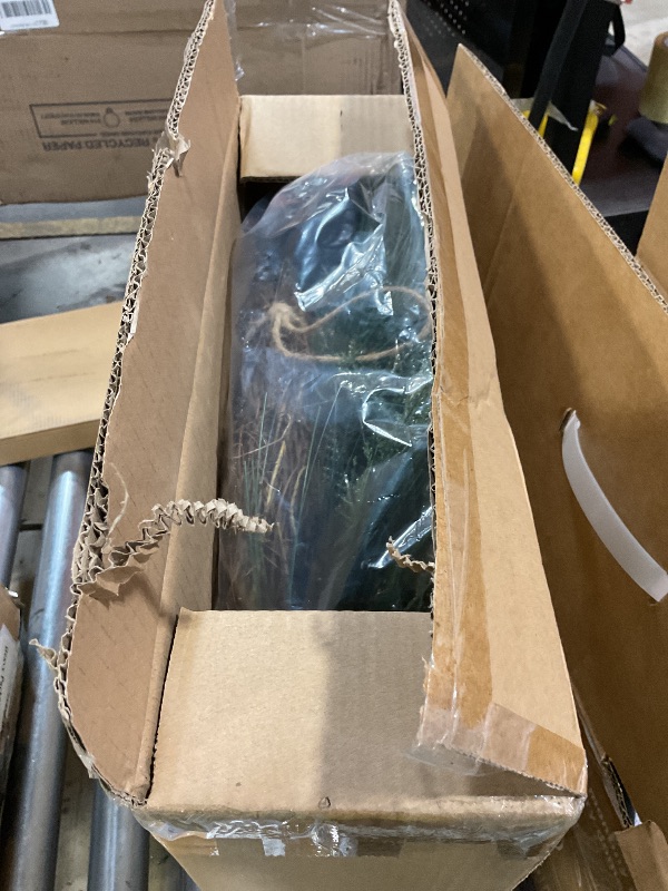 Photo 1 of 28’’ Pre- Artificial Christmas Wreath, Theme Battery Operated 35 LED Lights with Faux Greenery, Pine Cones, Silver Leaves, White Berries and Silver Ornaments