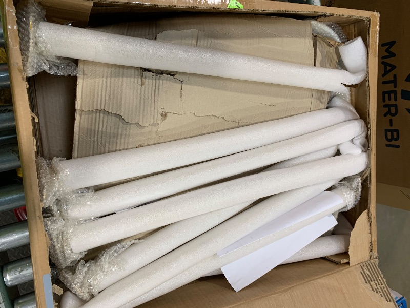 Photo 1 of *** HAS DAMAGED SEAT BACKING *** Sidanli Bar Stools Set of 2, Gold Bar Stools, Counter Height Stools with Leather Padded Seats and Footrests, 26 Inch White Barstools for Kitchen Island, Farmhouse or Home Bar