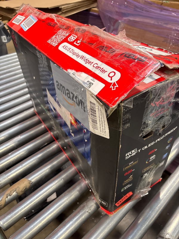 Photo 1 of **FOR PARTS ONLY***ASUS ROG Swift OLED 27” 1440P Gaming Monitor (PG27AQDP) - WOLED, QHD, 480Hz, 0.03ms, G-SYNC Compatible, Custom Heatsink, AI Assistant, DisplayHDR400 True Black, 99% DCI-P3, True 10-bit, DisplayWidget