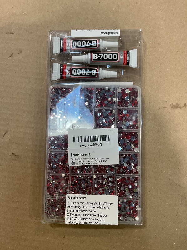 Photo 1 of 31000Pcs Red Rhinestones for Bedazzling, Bedazzler Kit with Flatback Rhinestones for Clothes Crafting Crafts Nails, 2,3,4,5,6mm Flat Back Resin Crystal Bedazzling Kit with B 7000 Glue Clear