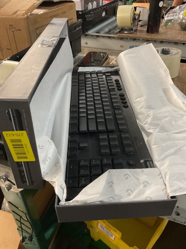 Photo 1 of (Missing wireless adapter) Logitech G915 X Lightspeed Wireless Mechanical Gaming Keyboard, Double-Shot PBT Keycaps, Fully Programmable Keys, RGB Backlit Mac/PC Gaming Keyboards, Aluminum Finish, GL Clicky Switches, Black