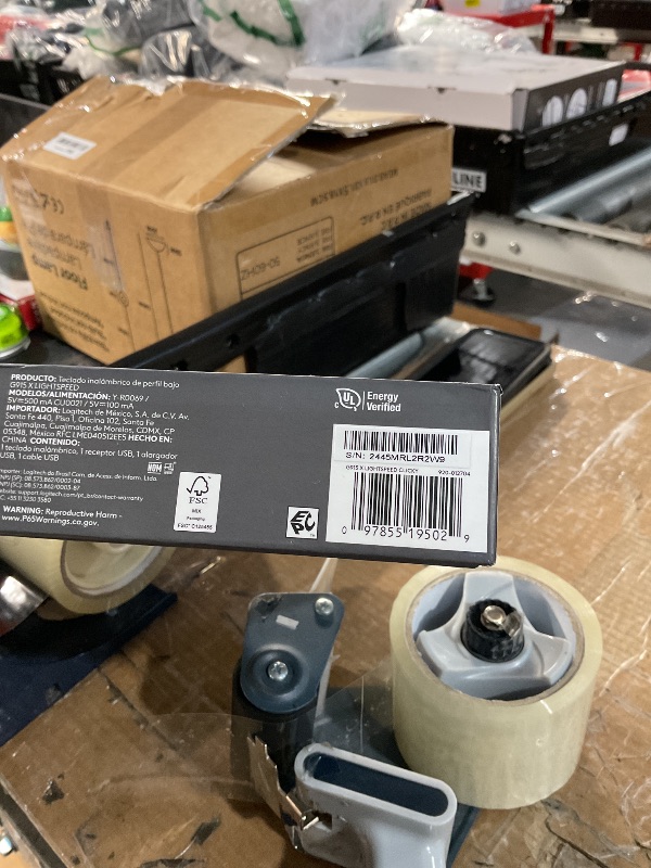 Photo 1 of (Missing wireless adapter) Logitech G915 X Lightspeed Wireless Mechanical Gaming Keyboard, Double-Shot PBT Keycaps, Fully Programmable Keys, RGB Backlit Mac/PC Gaming Keyboards, Aluminum Finish, GL Clicky Switches, Black