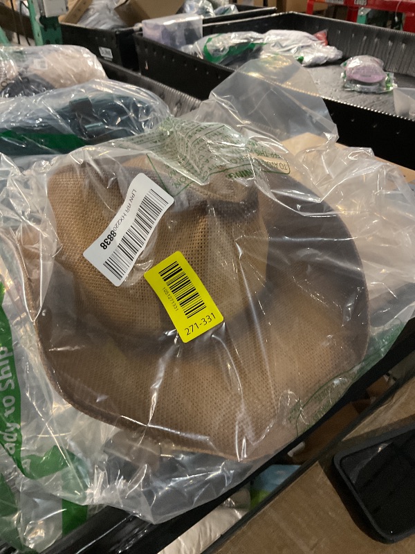 Photo 1 of (missing band) Men's Women's Straw Cowboy Hat Cowgirl Woven Sun Hat Western Cowboy Hat Two Decorative Bands