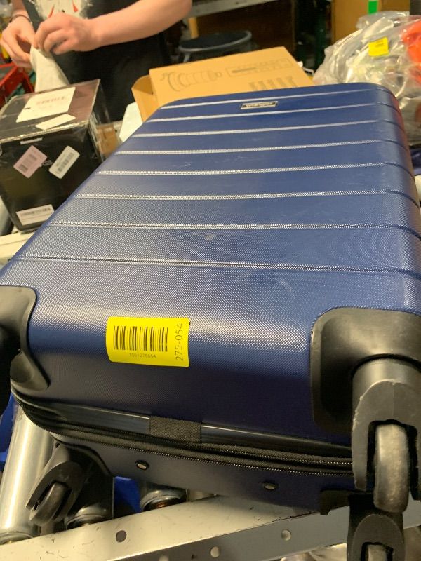 Photo 1 of (ONLY HARD SUITCASE) Wrangler Smart Spinner Hardside Luggage, 2 Piece Set, Navy Blue