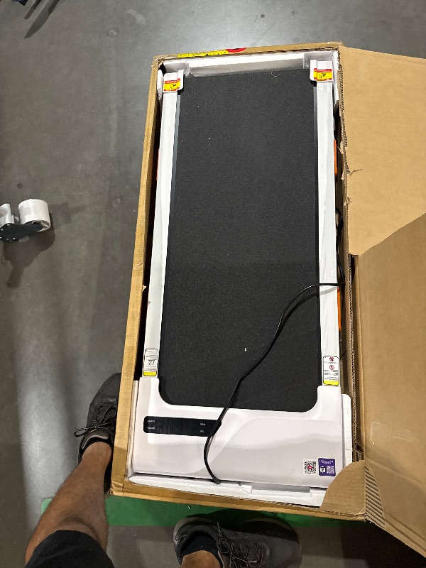 Photo 1 of (missing remote) CURSOR FITNESS Walking Pad Treadmill with Incline, Under Desk Treadmill with Triple Shock-Absorbing System, 2.5HP Quiet Brushless (White)