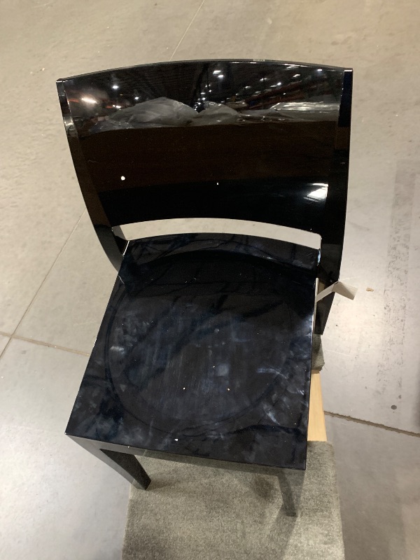 Photo 1 of ***FACTORY SEALED*** WRGHOME Modena Modern Stacking Plastic/Resin Patio Dining Side Chair Indoor/Outdoor, Pool, Patio, Kitchen, Restaurant (Set of 2), Black