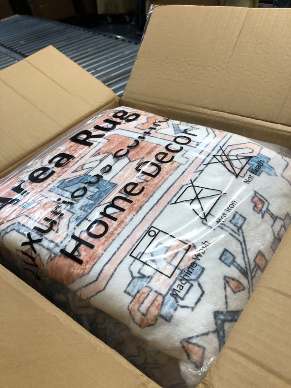 Photo 1 of ***STOCK PHOTO FOR REFERENCE ONLY*** Area Rug 8×10, Large Vintage Boho Rug,Ultra-Soft Low Pile, Washable, Non Slip,Stain Resistant, Printed Carpet for Living Room Bedrooms Playroom Office Kitchen, Red/Ivory