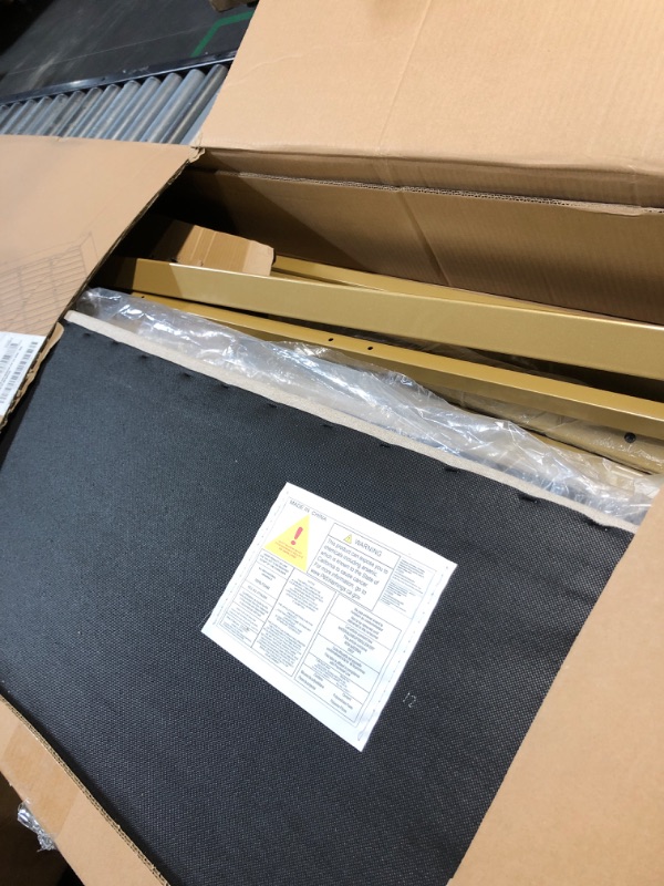 Photo 1 of ***STOCK PHOTO FOR REFERENCE ONLY*** Farmhouse Full Bed Frame with 49" Tall Headboard, Wooden Platform Bed with Hidden Metal Bed Frame, No Box Spring Needed/Noise Free, Distressed White