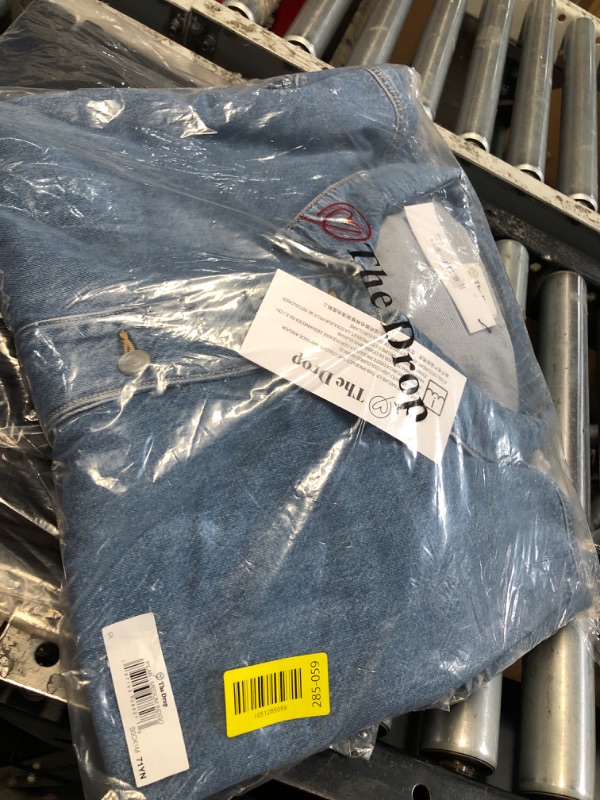 Photo 1 of (5x) The Drop Women's Pilar Long Denim Shirt Jacket Indigo, 5X, Plus Size