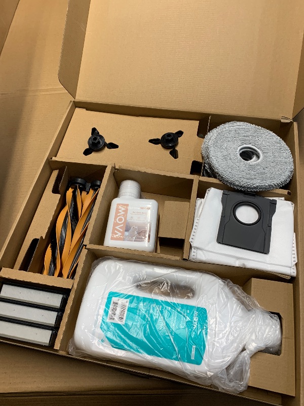 Photo 1 of ** FOR PARTS ONLY NON FUNCTIONAL *** Mova V50 Ultra Complete Robot Vacuum and Mop Self-Cleaning, 24,000 Pa Suction, Liftable Navigation with Obstacle Overcoming and Warm Water Mopping with DuoSolution System Designed for Pets, Black