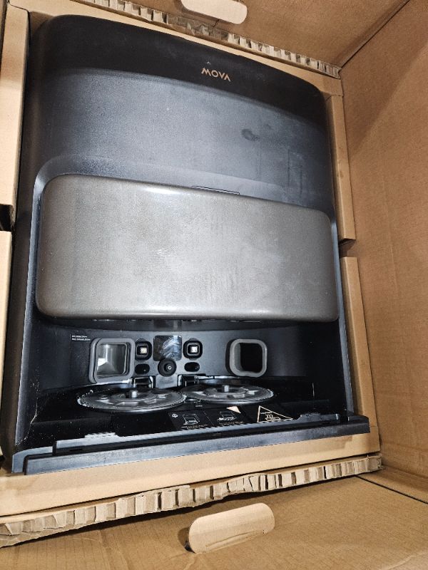 Photo 1 of ** FOR PARTS ONLY NON FUNCTIONAL *** Mova V50 Ultra Complete Robot Vacuum and Mop Self-Cleaning, 24,000 Pa Suction, Liftable Navigation with Obstacle Overcoming and Warm Water Mopping with DuoSolution System Designed for Pets, Black