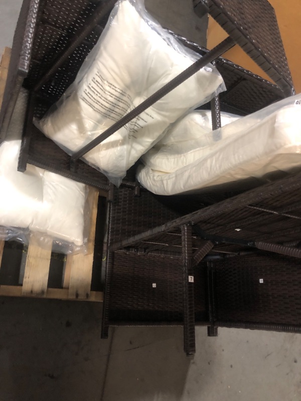 Photo 1 of ****MISSING GLASS TOP***
Shintenchi Outdoor Patio Furniture Sets, Wicker Patio sectional Sets 3-Piece, All Weather Wicker Rattan Patio Seating Sofas with Glass Coffee Table and Cushion (Beige)