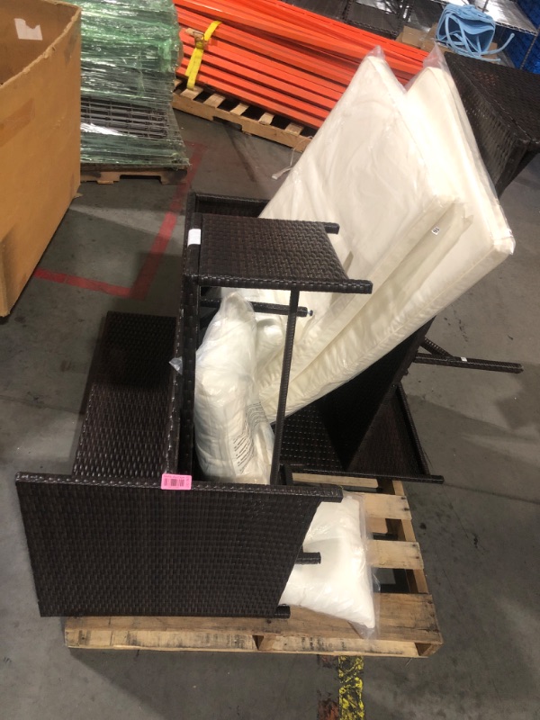 Photo 1 of ****MISSING GLASS TOP***
Shintenchi Outdoor Patio Furniture Sets, Wicker Patio sectional Sets 3-Piece, All Weather Wicker Rattan Patio Seating Sofas with Glass Coffee Table and Cushion (Beige)