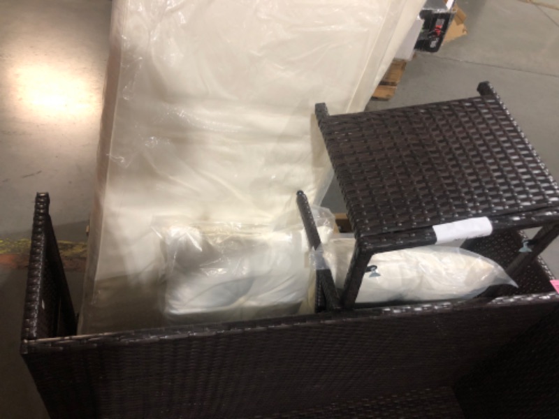 Photo 1 of ****MISSING GLASS TOP***
Shintenchi Outdoor Patio Furniture Sets, Wicker Patio sectional Sets 3-Piece, All Weather Wicker Rattan Patio Seating Sofas with Glass Coffee Table and Cushion (Beige)