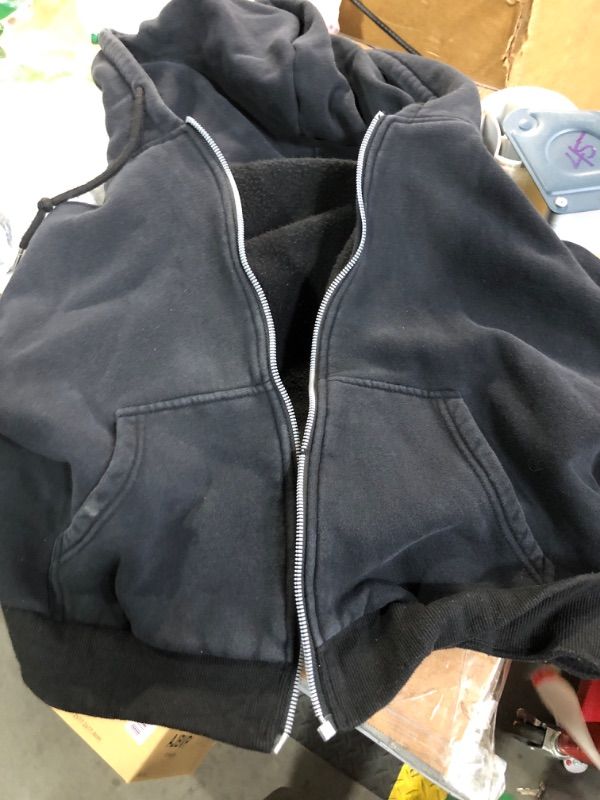 Photo 1 of ***DAMAGED - SEE NOTES/PICTURES***
Trendy Queen Womens Zip Up Hoodies Oversized Sweatshirts Fall Fashion Spring Outfits Casual Jackets 2026 Winter Clothes Black XL