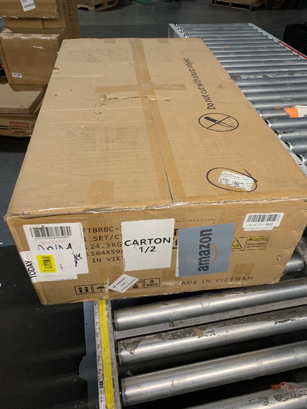 Photo 1 of ***PARTIAL SET***BOX 1 OF 2***
DWVO 36 Inch Bathroom Vanity with Sink Combo, Modern Bathroom Storage Cabinet with Resin Basin, Three Holes, 2 Doors & 3 Drawers, Navy Blue