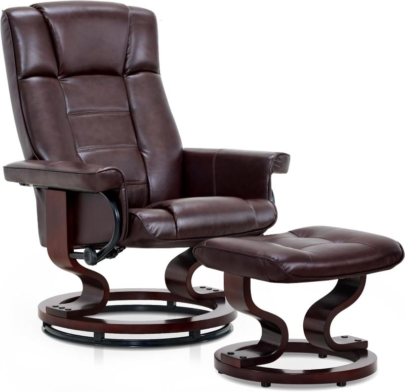 Photo 1 of **********MISSING THE OTTOMAN AND BACK OF CHAIR*******
MCombo Manual Swivel Recliner with Ottoman, Chair Ottoman Set for RV Small Spaces, Living Room, Bedroom, Office 9019 4919 (Faux Leather, Black)