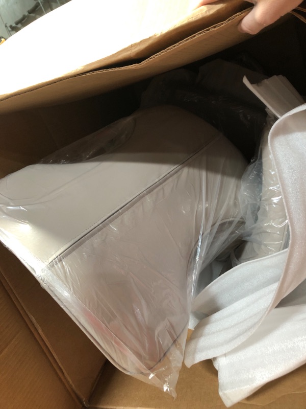 Photo 1 of  Sunset Trading Echo Upholstered Dining Chairs | Set of 4 | Matte Black Tapered Metal Legs | Cream White Padded Faux Leather Fabric Seats & Backs | Contemporary Modern Mid-Century Kitchen Sidechairs