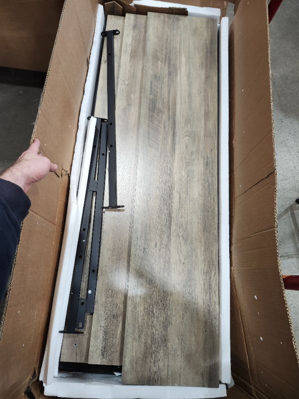 Photo 1 of ****************MISSING HARDWARE****************
Tribesigns 71 inch Executive Desk, L Shaped Desk with Cabinet Storage, Executive Office Table with Shelves, Business Furniture Set Workstation for Home Office, Gray