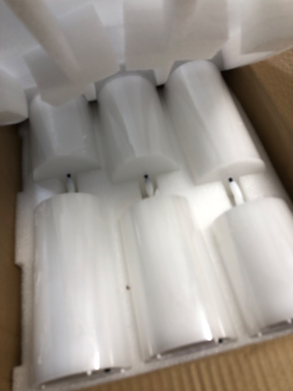 View 2 of 12 Pcs White Flameless Candles Flat Top LED Candles with Remote Timer, Pillar Flameless Candle Bulk Flickering Battery Operated Candle for Wedding Festival Outdoor Home Decor D 3'' H 4'' 5'' 6''