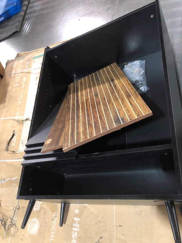 Photo 1 of ***DAMAGED - SEE NOTES/PICTURES*** Tribesigns Shoe Cabinet with Doors, 7-Tier Shoe Storage Cabinet with Adjustable Shelves, Wooden Shoes Rack Shoe Storage Organizer for Entryway, Hallway, Closet, Living Room, Rustic Brown