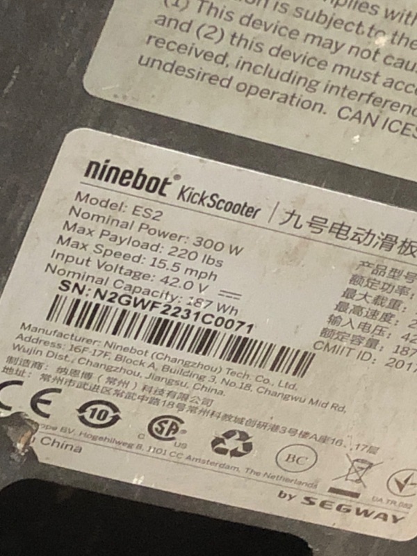 Photo 1 of ***DAMAGED - SEE NOTES/PICTURES*** Segway Ninebot E2 Plus II Electric Scooter, 15.5 MPH, 16 Miles Max Range, Front Suspension, 8.1" Shock-Absorbing Tires, Dual Brakes, Scooter for Adults, UL-2272 2271 Certified