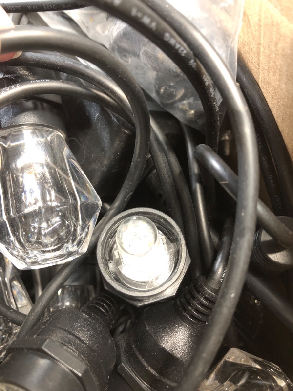 Photo 1 of ***DAMAGED - SEE NOTES/PICTURES*** XMCOSY+ Smart Outdoor String Lights - 123ft RGBCWIC Patio Lights with 40 Color Changing Bulbs, LED String Light for Outside Backyard Bistro Party, APP WiFi Control, Work with Alexa, IP65 Waterproof