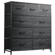 Photo 1 of ***PARTS ONLY***WLIVE 9-Drawer Dresser, Fabric Storage Tower for Bedroom, Hallway, Nursery, Closet, Tall Chest Organizer Unit with Fabric Bins, Steel Frame, Wood Top, Easy Pull Handle, Greige