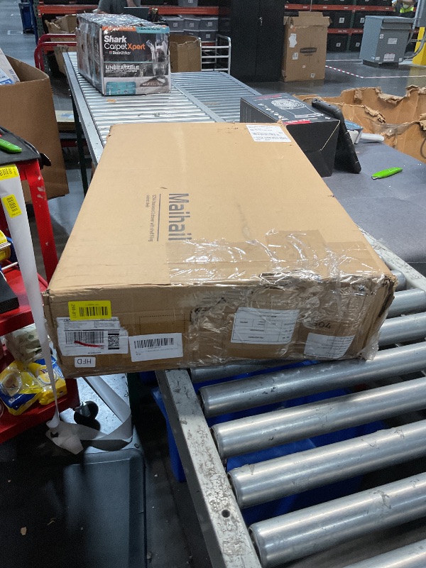 Photo 1 of ??????? Maihail Home Office Desk with Drawers Adjustable Shelves, 59 inch Writing Desk with File Cabinet, Large Computer Desk with Storage, Vintage, Black