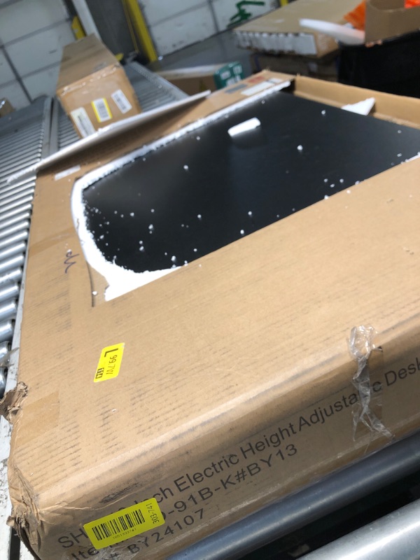 Photo 1 of (used)(incomplete) SHW 40-Inch Mobile Electric Height Adjustable Sit to Stand Desk with Drawer, Hanging Hooks and Cable Management, Black