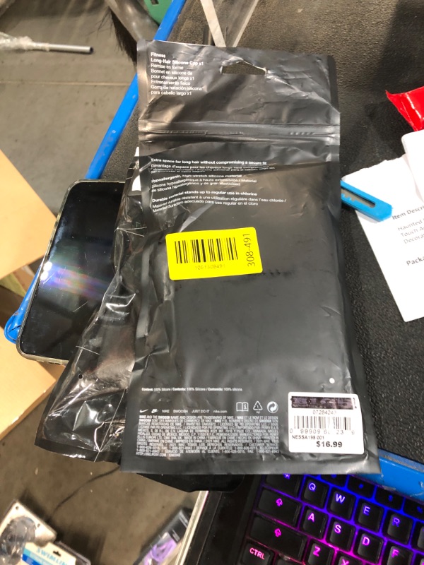 Photo 1 of (2 PACK) Nike Solid Long Hair Silicone Training Cap,Black (001),OS