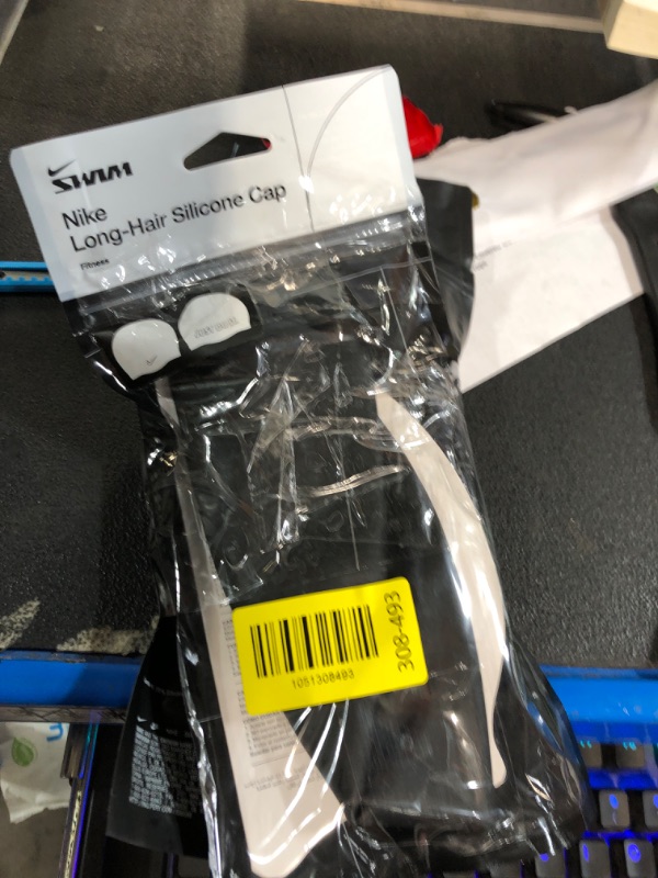 Photo 1 of (2 PACK)Nike Solid Long Hair Silicone Training Cap,Black (001),OS