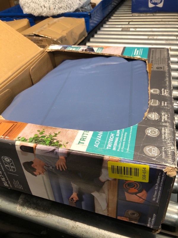 Photo 1 of ***STOCK PHOTO FOR REFERENCE ONLY***Intex: Dura-Beam Deluxe Comfort-Plush Air Mattress - 22" Queen Blue - Built-in Electric Pump, Durable Fiber-Tech, Carry Bag Included, 600lb Capacity