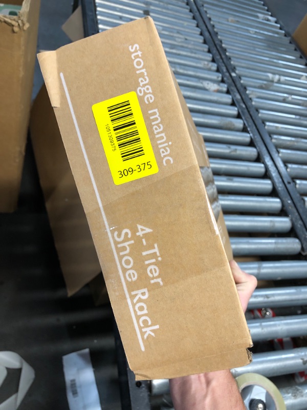 Photo 1 of ***FACTORY SEALED***STORAGE MANIAC Expandable Shoe Rack, 16 Pairs Stackable Small Shoe Rack, Metal Adjustable Shoes Organizer for Closet, Entryway, Hallway, Garage, Front Door, Shoes Shelves, White 4 Tier