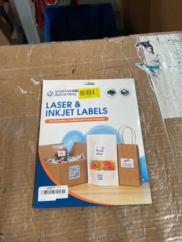 Photo 1 of 1" X 0.5" Matte White Printable Labels Compatible with Inkjet and Laser Printers - 30 Sheets, 4800 Small Stickers for Barcodes, Product Labeling, Inventory - Spartan Industrial Template R001