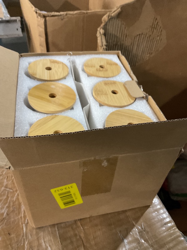 Photo 1 of [ 6pcs Set ] Glass Cups with Bamboo Lids and Glass Straw - Beer Shaped Drinking Glasses, 16 oz Iced Coffee Glasses, Cute Tumbler Cup for Smoothie, Boba Tea, Whiskey, Water - 2 Cleaning Brushes