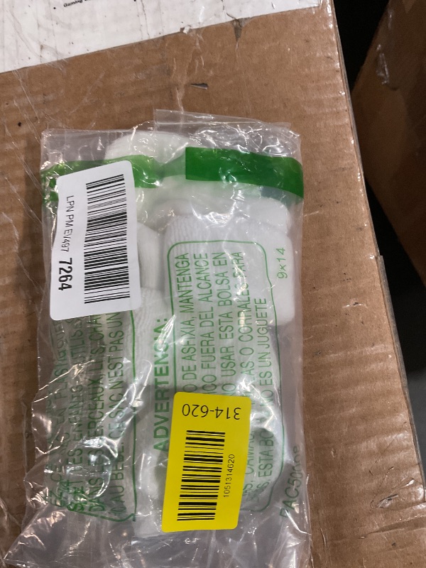 Photo 1 of (2 pairs only) VWU Baby Toddler Kids Ankle Crew Socks with Grips Unisex Warm Thick Cotton Winter Socks 3-12 Months, White