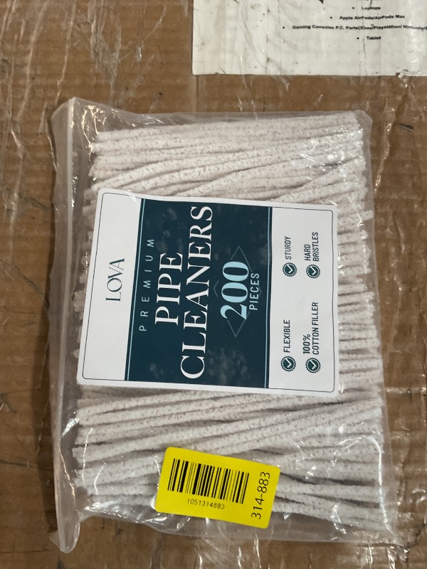 Photo 1 of (200) Lova  Cleaners Bulk (Hard Bristle) Easily Cleans, Glass Pipe Cleaner for Cleaning, Glass Pipes, Pipecleaners, Chenille Stems, (6 Inchs), 100% Cotton, Steel Wire, White