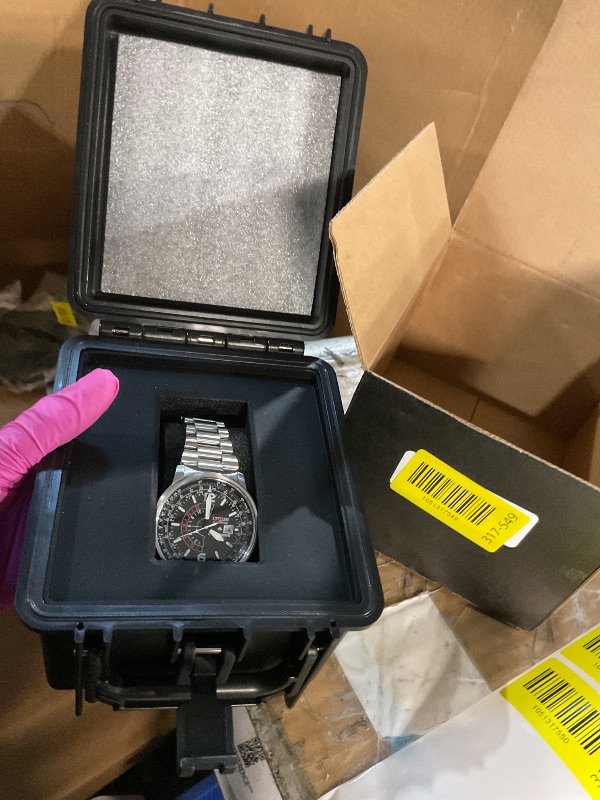 Photo 1 of ***(USED/ UNABLE TO TEST ITEM)***Citizen Men's Eco-Drive Promaster Air Nighthawk Pilot Stainless Steel Watch, Luminous, Black Dial, 42mm (Model: BJ7000-52E)