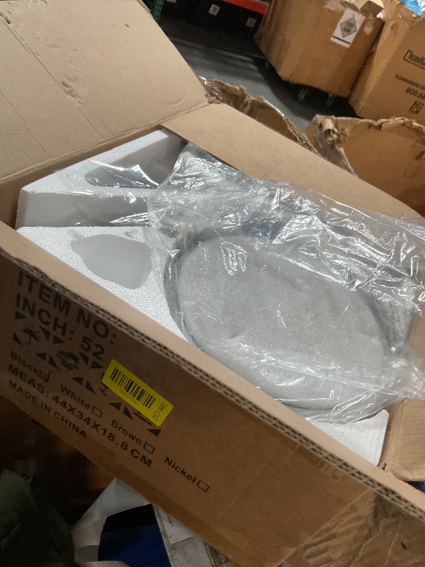 Photo 1 of ***PARTIAL SET - PRICE ADJUSTED***
52inch Black Ceiling Fans with Lights and Remote/App Control, Low Profile Ceiling Fan with Light and 6 Double-Side blades, Flush Mount, LED/RGB Dimmable DC Reversible Modern Ceiling Fan for Bedroom