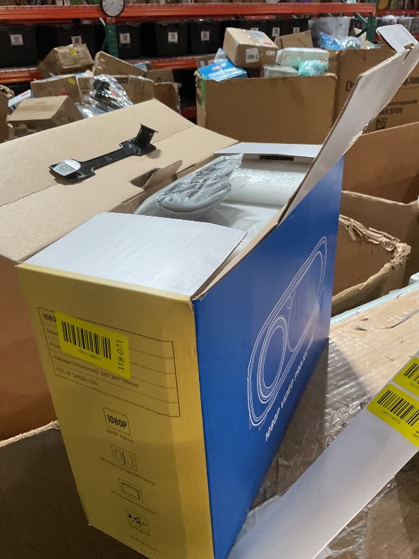 Photo 1 of ***LIKE NEW/OPEN BOX***1200 ANSI 4K Projector with WiFi and Bluetooth, Auto Focus Auto Lens Cover Goiaey Outdoor Projector, Auto Keystone&50%-100% Zoom, Native 1080P Portable Smart Projector for Home and Outdoor use