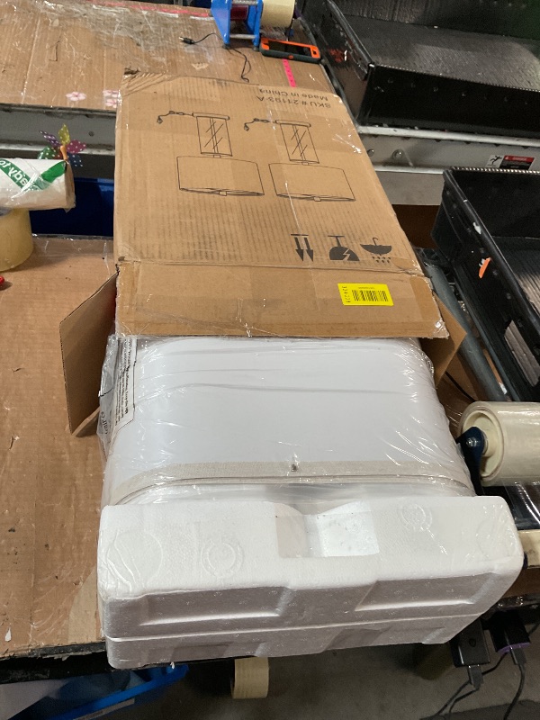 Photo 1 of (used)(unknown if complete) Kyrid 23.5'' Glass Table Lamp Set of 2 for Living Room with USB Ports and AC Outlets(Bulbs Included)