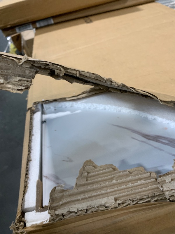 Photo 1 of **UNKNOWN IF MISSING PARTS**
GiftGo Rustic Coffee Table with Storage Modern 3 Tier Center Living Room Table Faux Marble Wooden Rectangle Cocktail Tea Table for Office Bedroom Elegant Full Moon Design (White Gold, L-47)