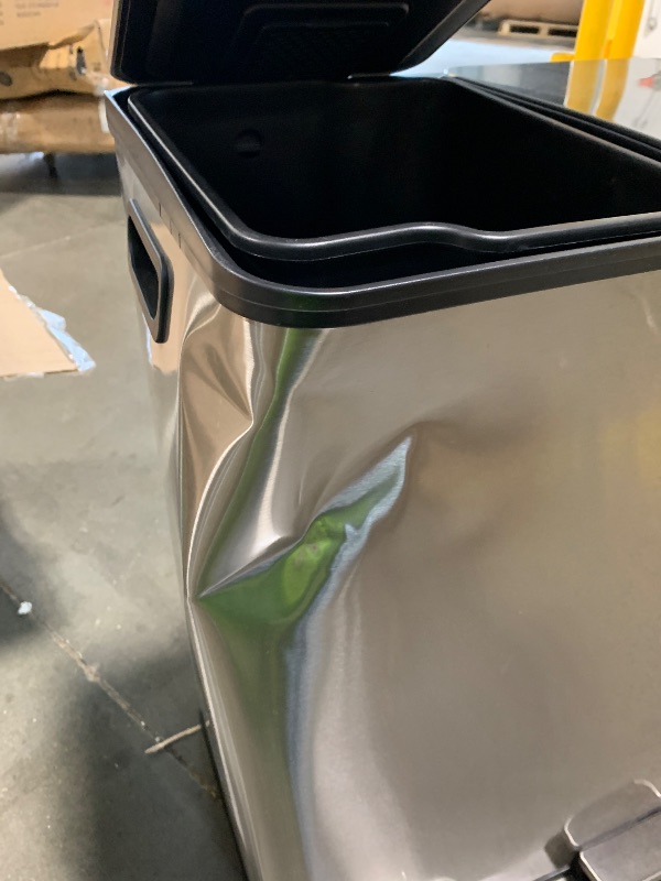Photo 1 of ** sold as is no refund/return**Elevon Kitchen Trash Can with Lid, 2 x 8 Gallon Garbage Can, with Soft-Close Foot Pedal and Removable Inner Bucket, 60 Liter Large Stainless Waste Bin for Bathroom Bedroom Home Office