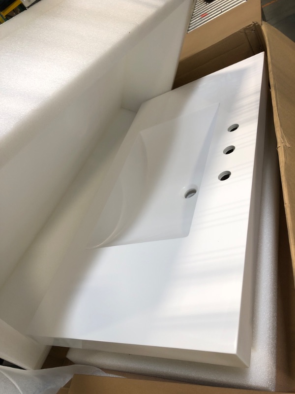 Photo 1 of ****PARTIAL SET, SINK ONLY****
DWVO 42 Inch Bathroom Vanity with Sink, Modern Bathroom Storage Cabinet with Resin Basin, Three Holes, 2 Doors & 3 Drawers