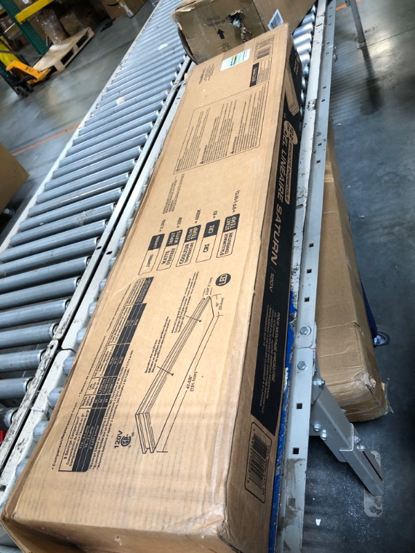 Photo 1 of ** sold as is no refund/return** Lithonia Lighting Saturn 4 Foot LED Kitchen Light Fixture, Linear Flush Mount Ceiling Light, 4000K Cool White, 3206 Lumens, 120 Volts, 39 Watts, Damp Listed, Brushed Nickel (FMFL 30840 SATL BN)