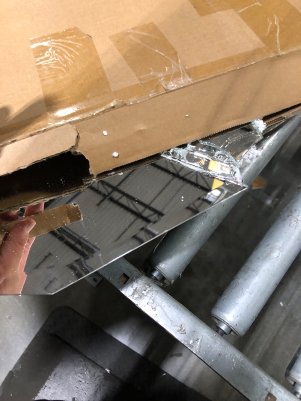 Photo 1 of ***BROKEN USED FOR PARTSq!!!!!FINAL SALE!!Pregaspor Single Beveled Edge Bathroom Vanity Mirror, 30" x 36" Oval Wall Mirror, Shatterproof Frameless Mirror for Over Sink, Restroom